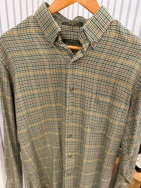 Orvis Men's Green Multi-Check Button-Down Shirt